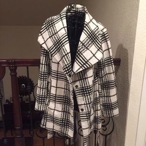 Check Plaid Wool Black/White Winter Formal Jacket